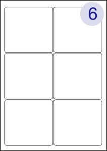6 Up on A4 Sheet 80x80 (80mm x 80mm) for Opaque / Block Out ...