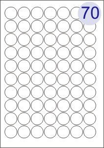 70 Up on A4 Sheet 25x25